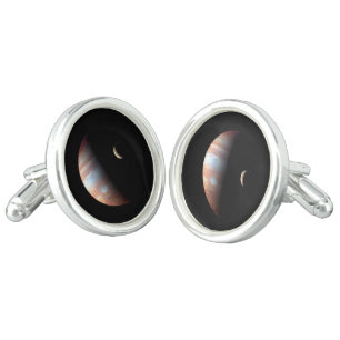 Jupiter Gas Giant Planet & Io Galilean Moon Cufflinks