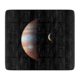 Jupiter Gas Giant Planet & Io Galilean Moon Cutting Board
