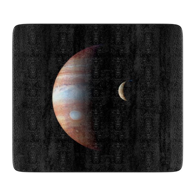 Jupiter Gas Giant Planet & Io Galilean Moon Cutting Board (Front)