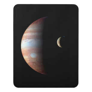 Jupiter Gas Giant Planet & Io Galilean Moon Door Sign