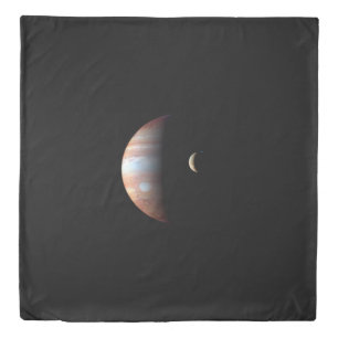 Jupiter Gas Giant Planet & Io Galilean Moon Duvet Cover