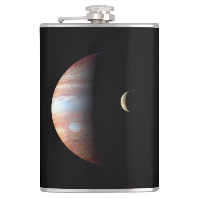 Jupiter Gas Giant Planet & Io Galilean Moon Flask (Front)