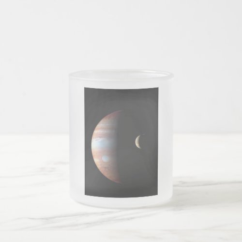 Jupiter Gas Giant Planet  Io Galilean Moon Frosted Glass Coffee Mug