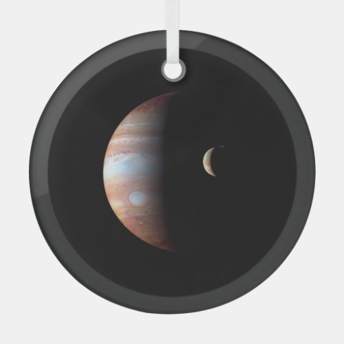 Jupiter Gas Giant Planet  Io Galilean Moon Glass Ornament