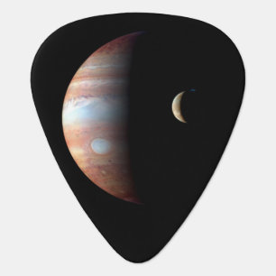 Jupiter Gas Giant Planet & Io Galilean Moon Guitar Pick