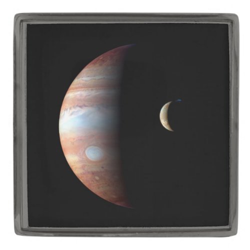 Jupiter Gas Giant Planet  Io Galilean Moon Gunmetal Finish Lapel Pin