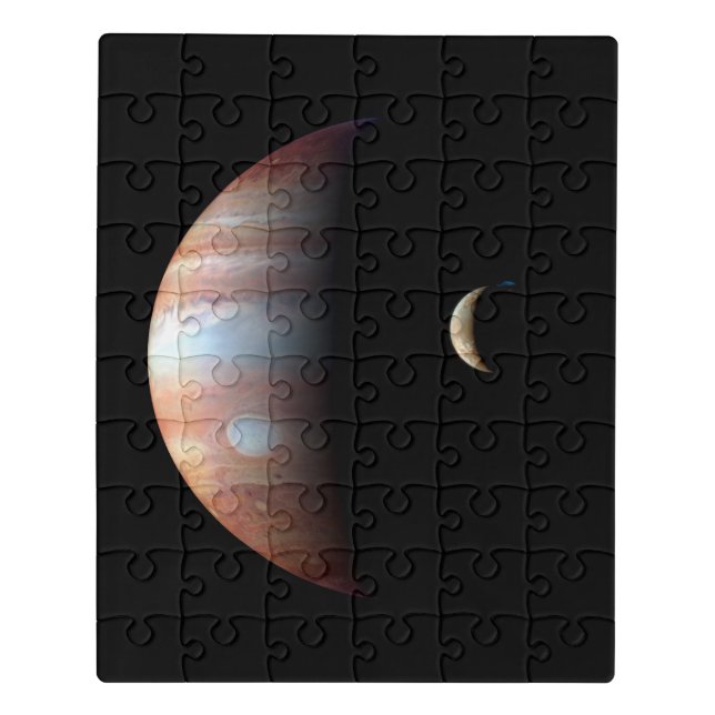 Jupiter Gas Giant Planet & Io Galilean Moon Jigsaw Puzzle (Puzzle Vertical)