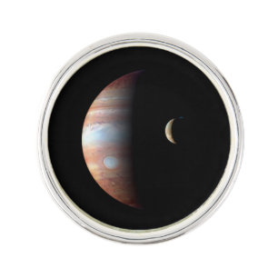 Jupiter Gas Giant Planet & Io Galilean Moon Lapel Pin