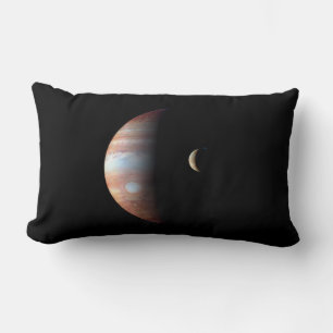Jupiter Gas Giant Planet & Io Galilean Moon Lumbar Pillow