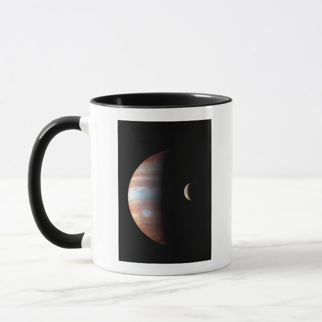 Jupiter Gas Giant Planet & Io Galilean Moon Mug (Left)