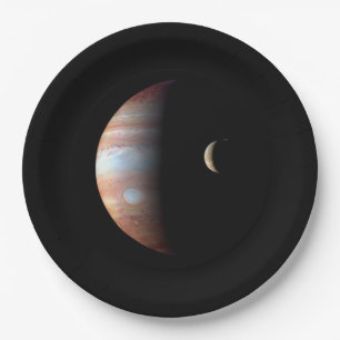 Jupiter Gas Giant Planet & Io Galilean Moon Paper Plates