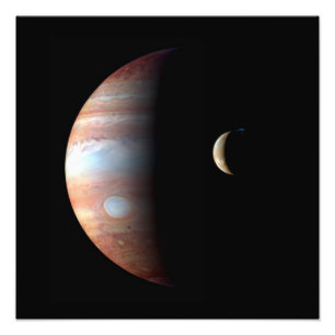Jupiter Gas Giant Planet & Io Galilean Moon Photo Print