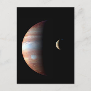 Jupiter Gas Giant Planet & Io Galilean Moon Postcard