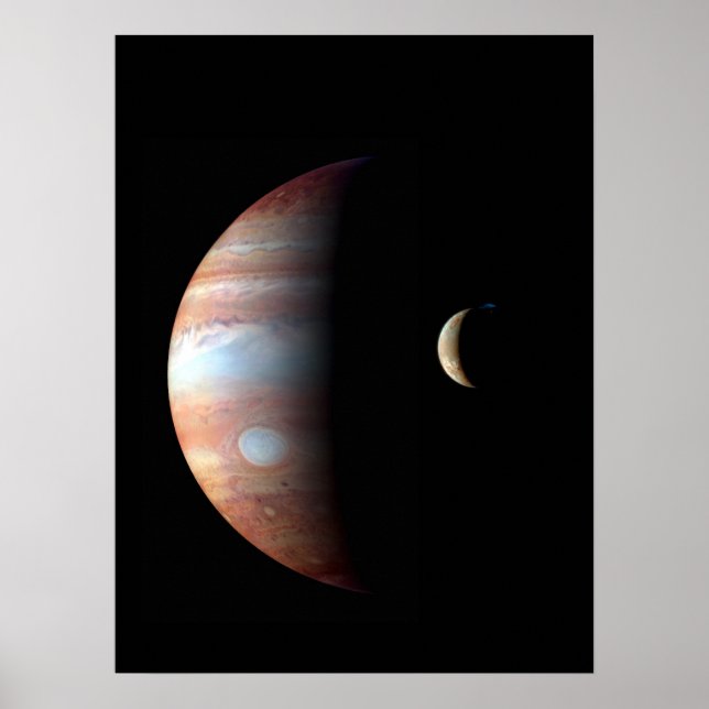 Jupiter Gas Giant Planet & Io Galilean Moon Poster (Front)