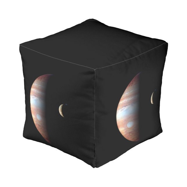 Jupiter Gas Giant Planet & Io Galilean Moon Pouf (Angled Front)