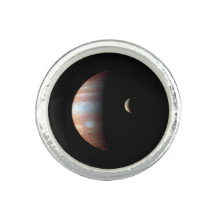 Jupiter Gas Giant Planet & Io Galilean Moon Ring