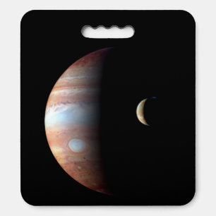 Jupiter Gas Giant Planet & Io Galilean Moon Seat Cushion