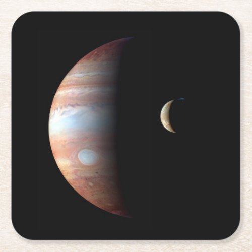 Jupiter Gas Giant Planet  Io Galilean Moon Square Paper Coaster