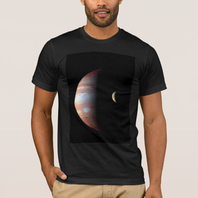 Jupiter Gas Giant Planet & Io Galilean Moon T-Shirt (Front)