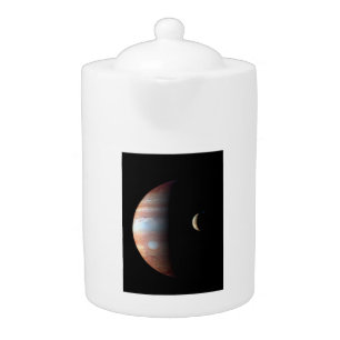 Jupiter Gas Giant Planet & Io Galilean Moon Teapot