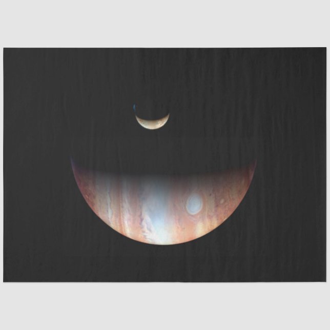 Jupiter Gas Giant Planet & Io Galilean Moon Tissue Paper (Front)