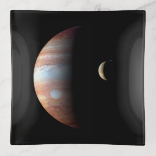 Jupiter Gas Giant Planet & Io Galilean Moon Trinket Tray