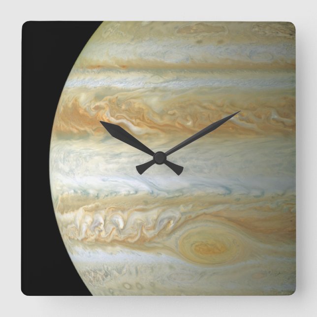 Jupiter Hemisphere Square Wall Clock (Front)