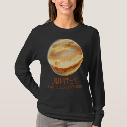 Jupiter In Correct Scale Planet Of The Solar Syste T_Shirt