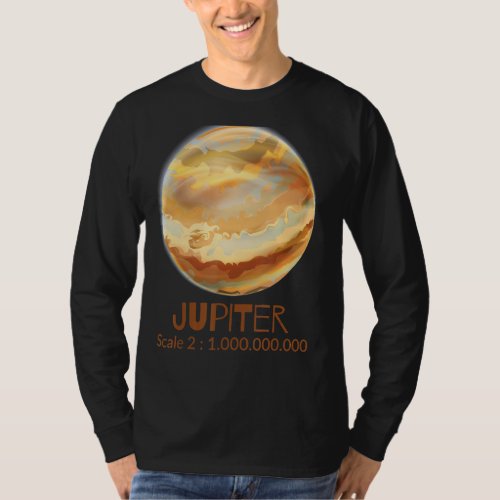 Jupiter In Correct Scale Planet Of The Solar Syste T_Shirt