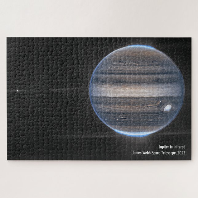 Jupiter in Infrared, James Webb Space Telescope Jigsaw Puzzle (Horizontal)