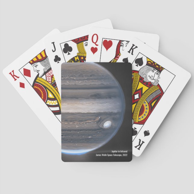 Jupiter in Infrared, James Webb Space Telescope Poker Cards (Back)