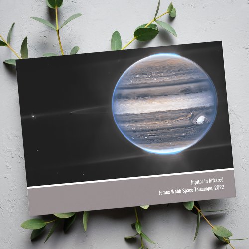 Jupiter in Infrared James Webb Space Telescope Postcard