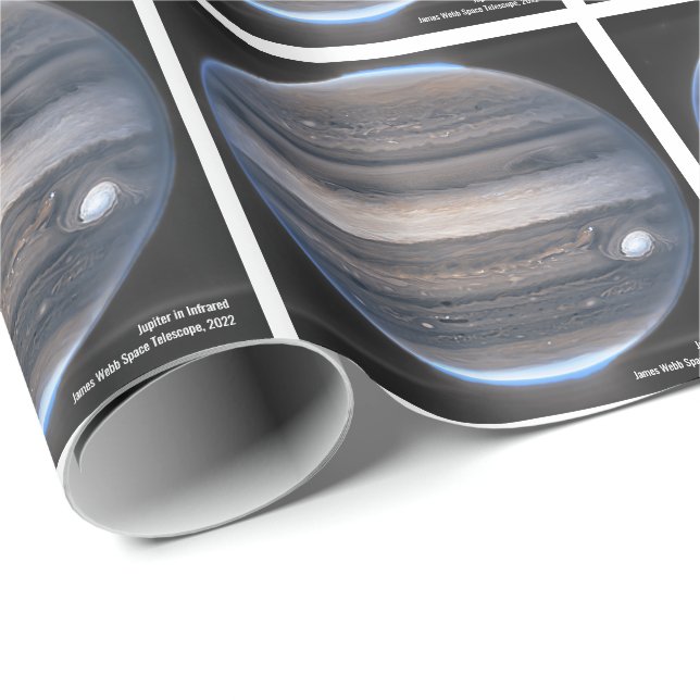 Jupiter in Infrared, James Webb Space Telescope Wrapping Paper (Roll Corner)