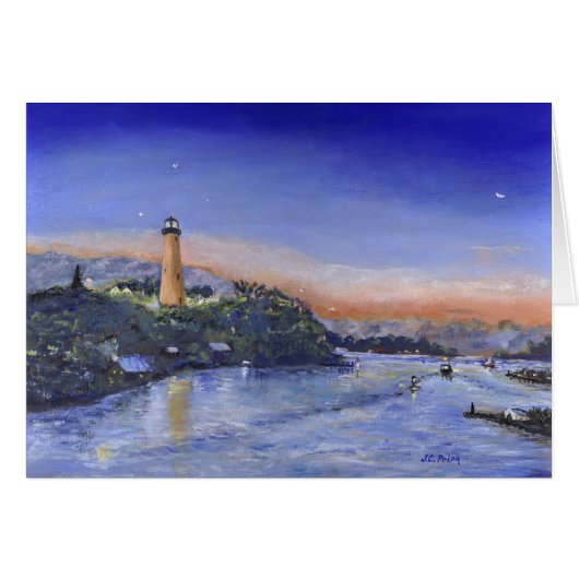 Jupiter Inlet Acrylic Painting Cards (Front Horizontal)