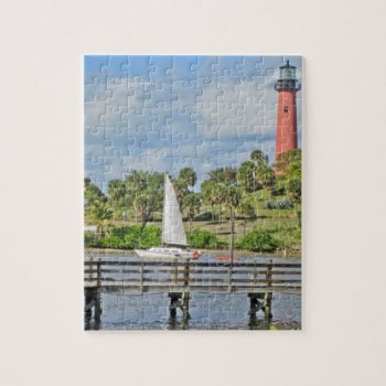 Jupiter Inlet Lighthouse Jigsaw Puzzle by lighthouseenthusiast at Zazzle