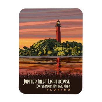 Jupiter Inlet Lighthouse Magnet by Zazzlemm_Cards at Zazzle