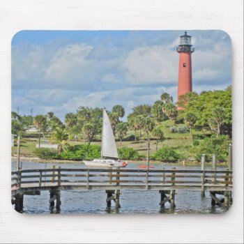 Jupiter Inlet Lighthouse Mouse Pad by lighthouseenthusiast at Zazzle