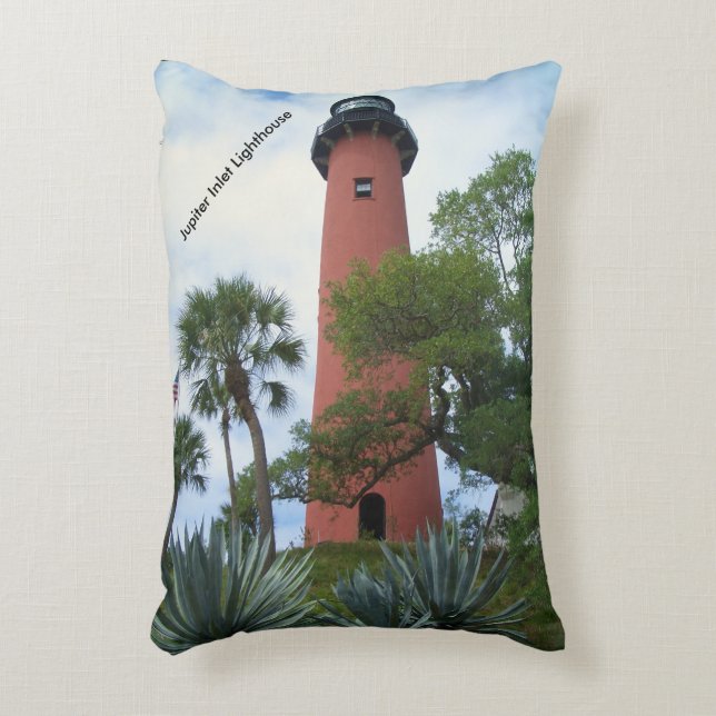 Jupiter Inlet Lighthouse & Museum Jupiter Florida Accent Pillow (Front(Vertical))