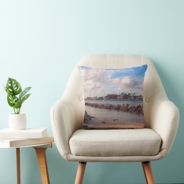Jupiter Inlet, Winter Afternoon Throw Pillow (Chair)
