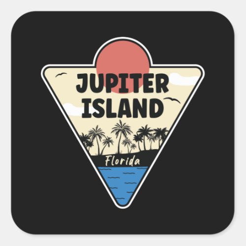 Jupiter Island Florida Seashore Square Sticker