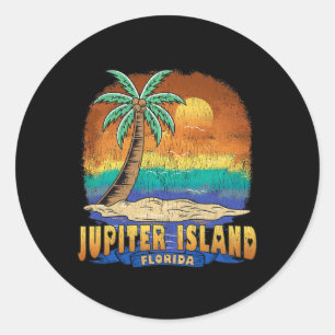 Jupiter Island Florida Vintage Distressed Souvenir Classic Round Sticker