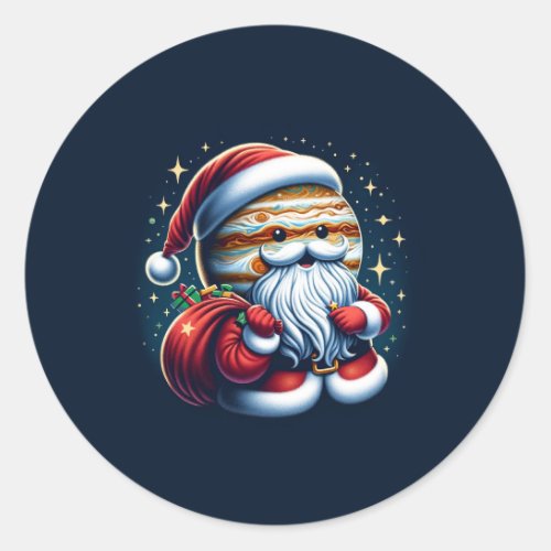 Jupiter Jolly Old St Nick Santa Claus Astrology Classic Round Sticker