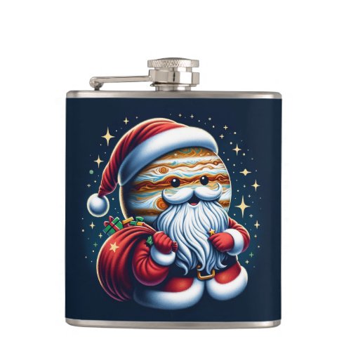 Jupiter Jolly Old St Nick Santa Claus Astrology Flask