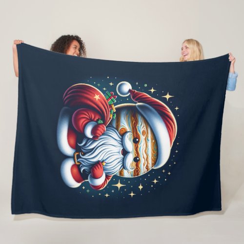 Jupiter Jolly Old St Nick Santa Claus Astrology Fleece Blanket