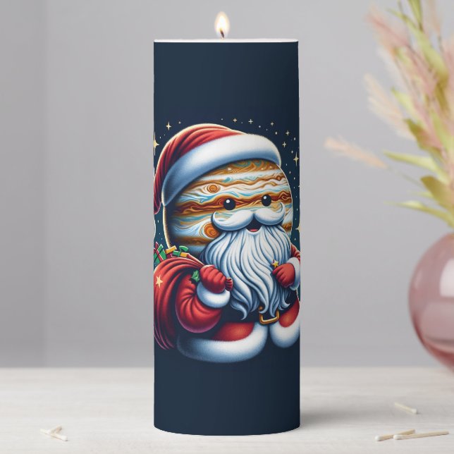Jupiter Jolly Old St. Nick Santa Claus Astrology Pillar Candle (In Situ)