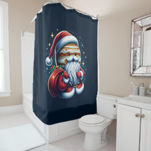 Jupiter Jolly Old St. Nick Santa Claus Astrology Shower Curtain
