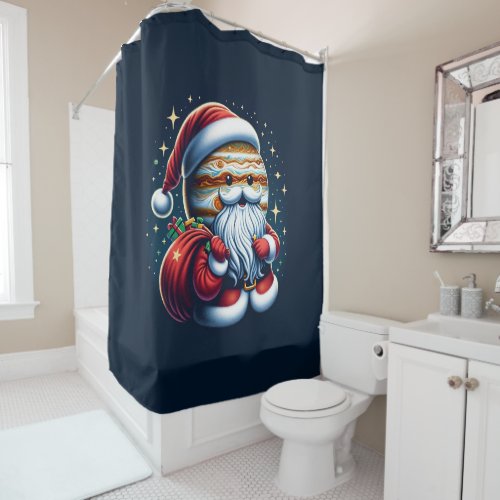 Jupiter Jolly Old St Nick Santa Claus Astrology Shower Curtain