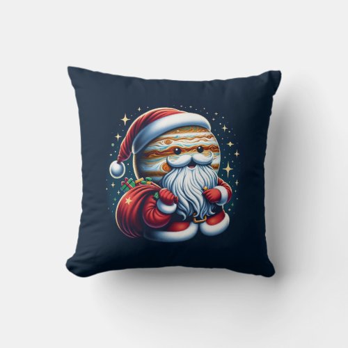 Jupiter Jolly Old St Nick Santa Claus Astrology Throw Pillow