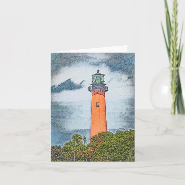 Jupiter Lighthouse Letterpress Thank You Card (Front)