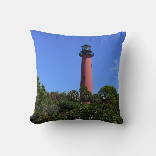 Jupiter Lighthouse Photo on a  Throw Pillow (Front)